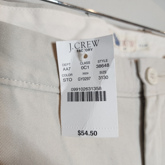 NWT J. Crew Urban Slim Fit Light beige chinos. Men's size 31×30. - Picture 4 of 16